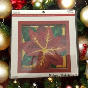 Recollections "Poinsettia" Paper Layering Christmas Holiday Craft Kit NIP